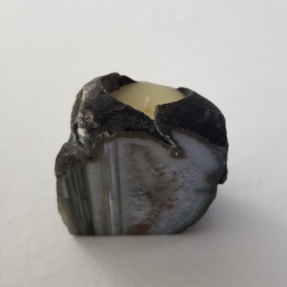 Stone/Agate Geode Candle Holder